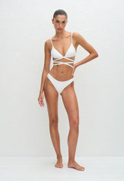Wrap Triangle Top - Chalk Crinkle - Matteau